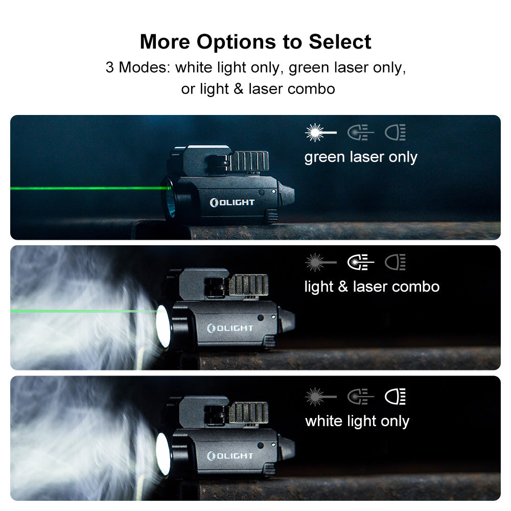 OLight - BALDR Mini Tactical Light 600 Lumens & Green Laser Combo