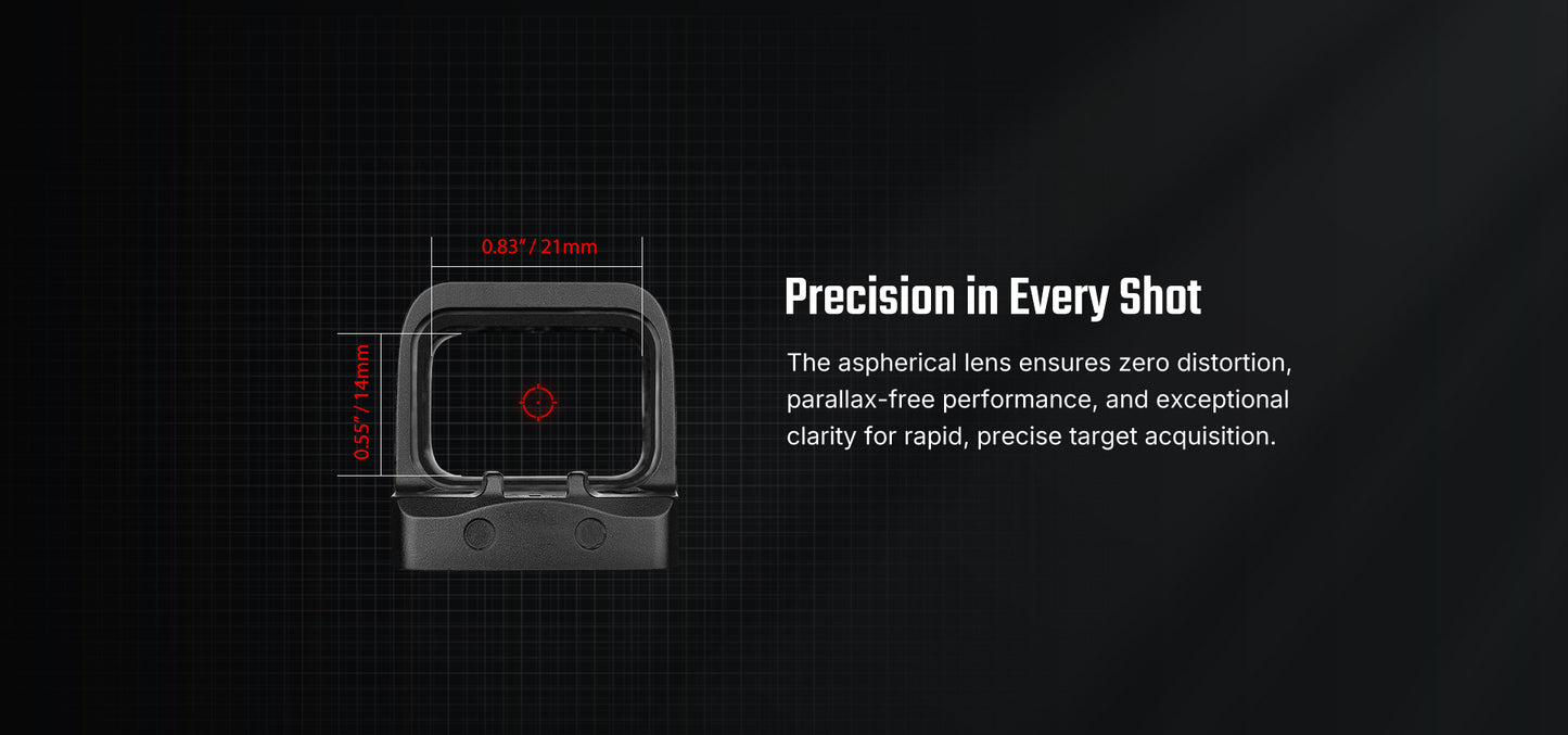 Osight SE RDS Enclosed Optic with RMSc Footprint and Replaceable Battery