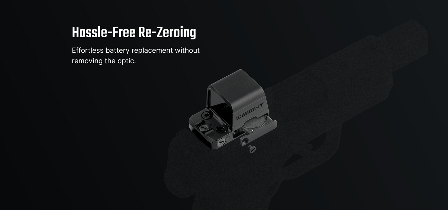 Osight SE RDS Enclosed Optic with RMSc Footprint and Replaceable Battery