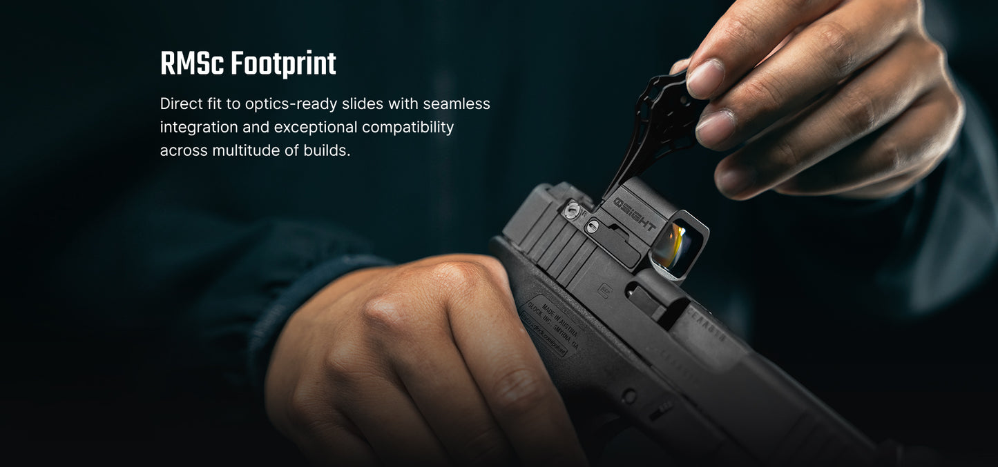 Osight SE RDS Enclosed Optic with RMSc Footprint and Replaceable Battery