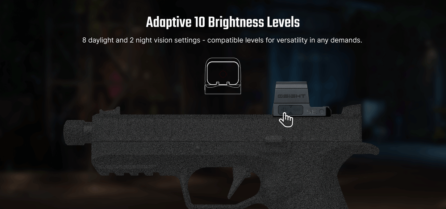 Osight SE RDS Enclosed Optic with RMSc Footprint and Replaceable Battery
