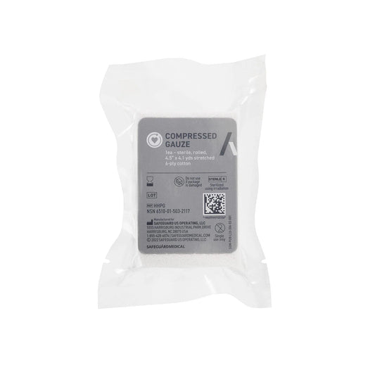 SafeGuard Medical Compressed Gauze - 4.5" x 4.1 Yards