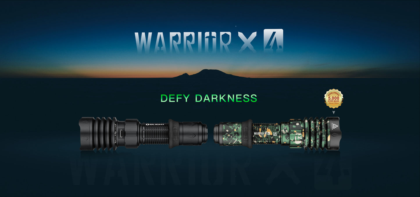 OLight - Warrior X 4 USB-C and MCC Rechargeable Tactical Flashlight With Holster