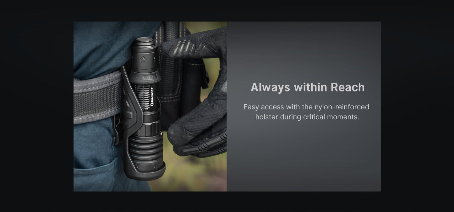 OLight - Warrior X 4 USB-C and MCC Rechargeable Tactical Flashlight With Holster