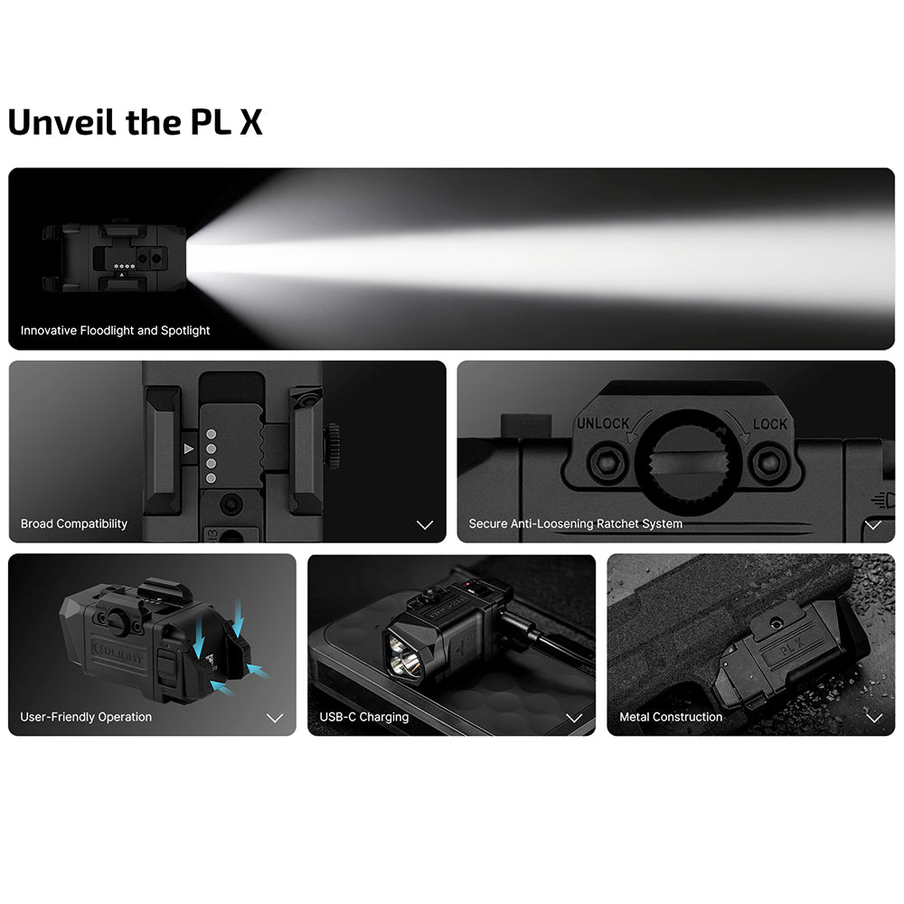 OLight - PL X Tactical Light 1,200 Lumens Dual Beams