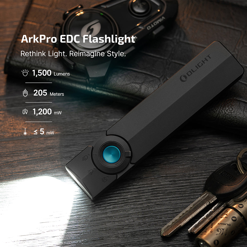 OLight - ArkPro Series – Flat Unibody EDC Flashlight with FOUR Multi-Light Sources