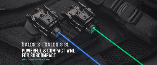 OLight - BALDR S BL Rail-Mounted Weapons Light/Laser 800 Lumens - Green or Blue Laser