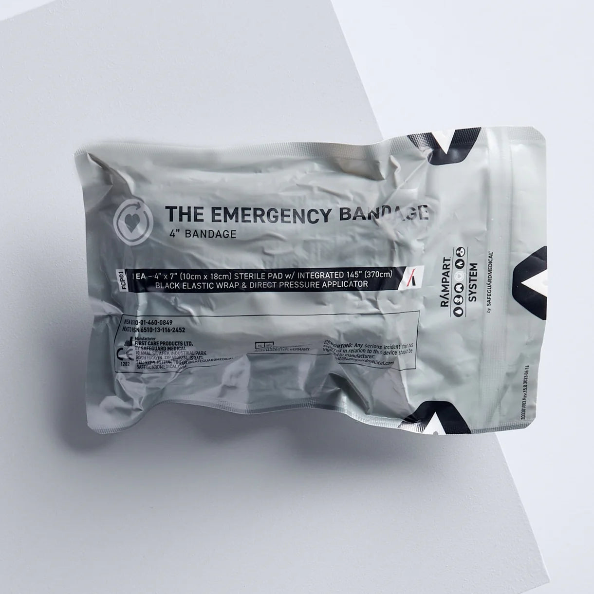 4-Inch Emergency Bandage – White AKA THE ISRAELI BANDAGE® by SAFEGUARD MEDICAL - (Limit 3 Per Customer)