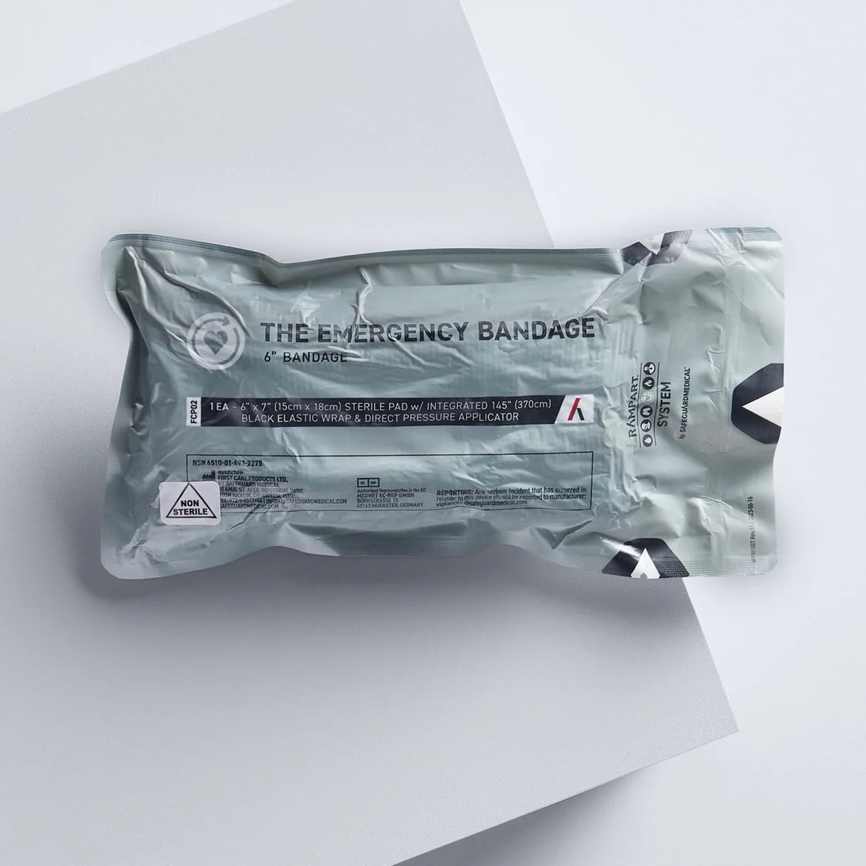 6-Inch Emergency Bandage® – White or Green - AKA: THE ISRAELI BANDAGE® by SAFEGUARD MEDICAL - (Limit 3 Per Customer)