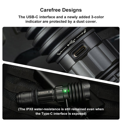 OLight - Warrior X 4 USB-C and MCC Rechargeable Tactical Flashlight With Holster