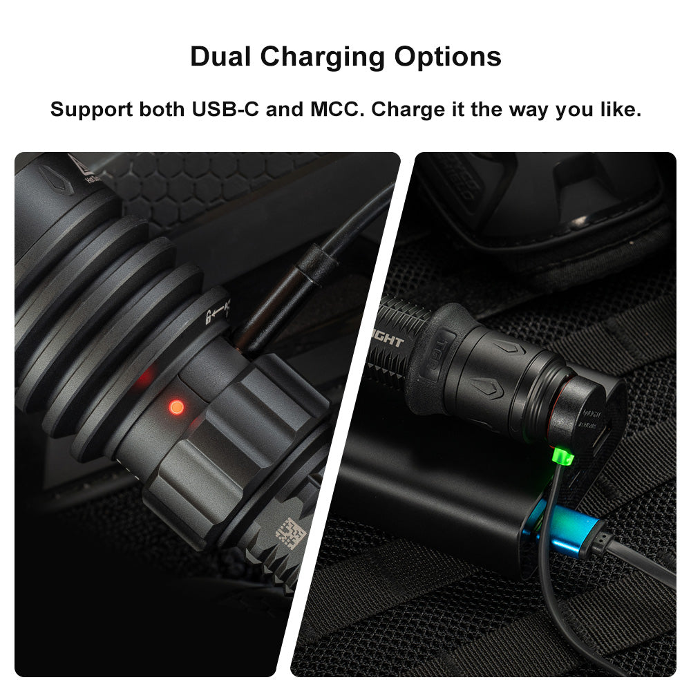 OLight - Warrior X 4 USB-C and MCC Rechargeable Tactical Flashlight With Holster