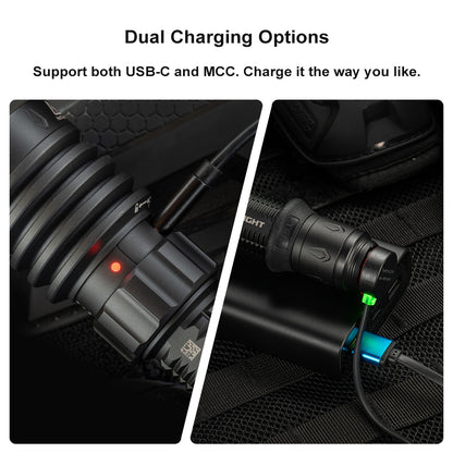 OLight - Warrior X 4 USB-C and MCC Rechargeable Tactical Flashlight With Holster