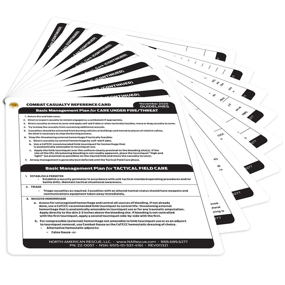 NAR - Combat Casualty Reference Card – Centa1 Med Kits
