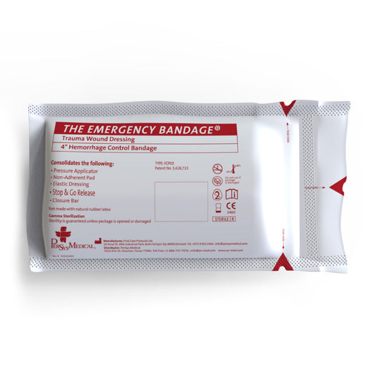 4-Inch Emergency Bandage – White AKA THE ISRAELI BANDAGE® by PERSYS MEDICAL