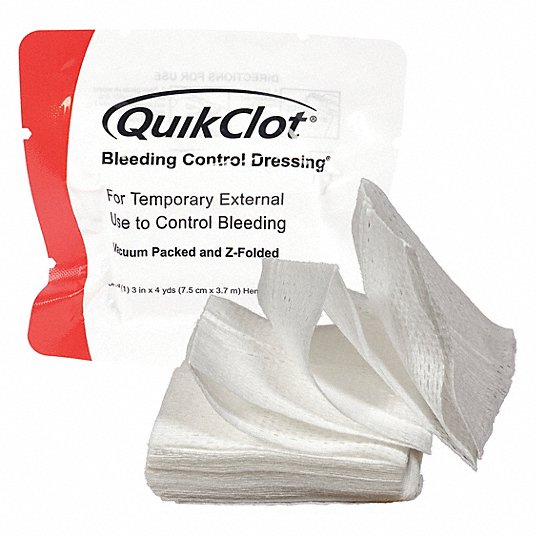 Quick Clot Inject Teleflex QuikClot Bleeding Control Dressing, Z-Fold (3
